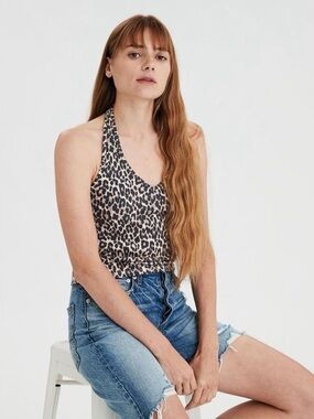 American Eagle Outfitters Leopard Print halter top